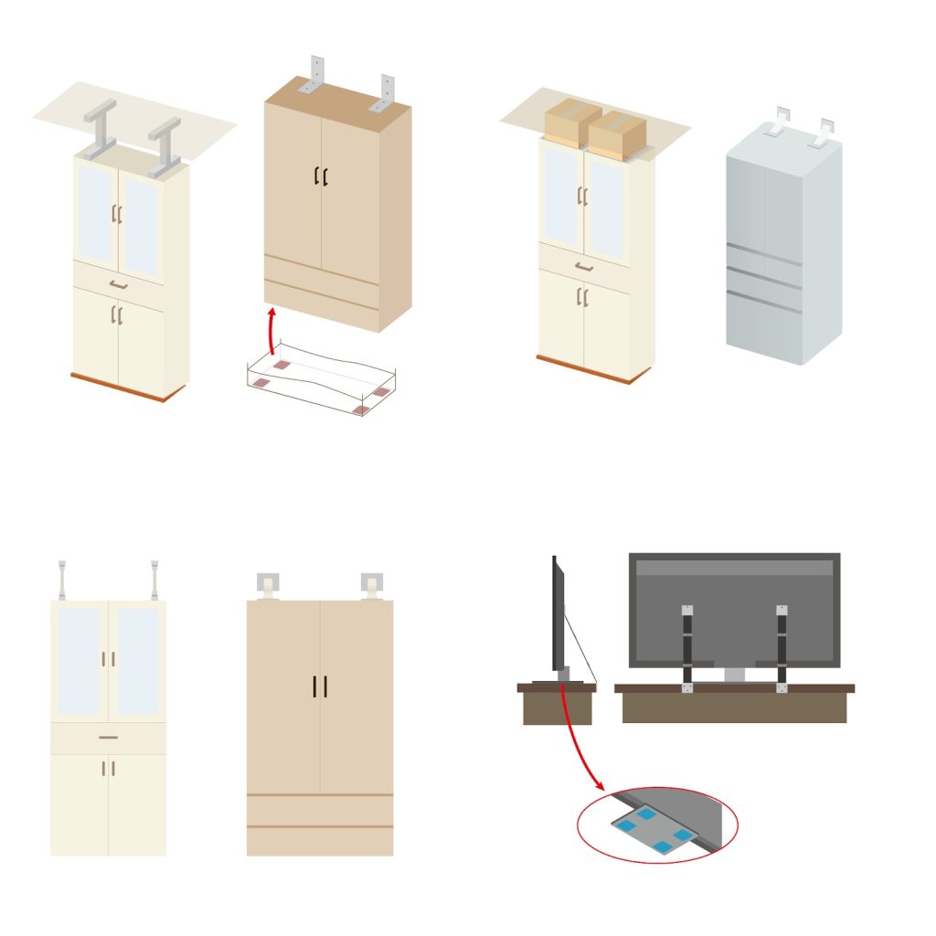 家具の転倒防止対策で壁に穴を開けない方法はある？